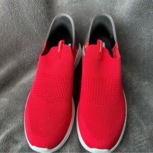 Skechers Red Slip-On Kids Sneakers